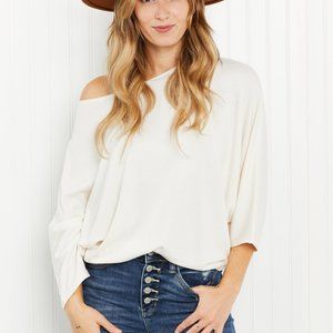 Andree by Unit Toasting Almonds Full Size Dolman Sleeve Knit Top